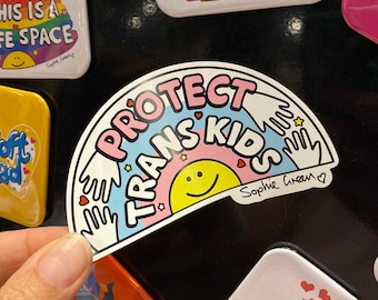 Imán grande de vinilo suave para proteger a los niños transgénero LGBTQ