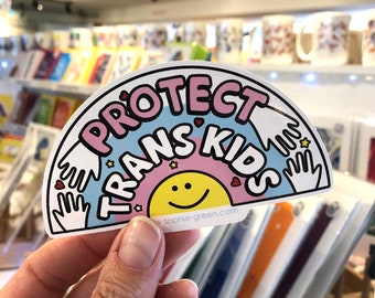 Protect Trans Kids BIG vinyl sticker