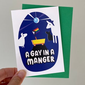 Carte de Noël Fierté LGBT Gay In a Manger