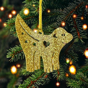 Superlambanana Weihnachtsdekoration Gelb Gold Glitzer