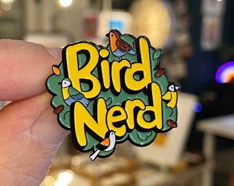 Bird Nerd Birdwatching Enamel Pin Badge