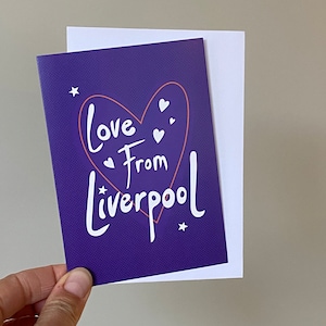 Tarjeta de felicitación con amor desde Liverpool