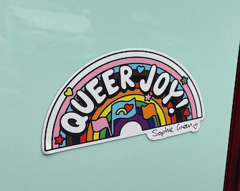 Queer Joy! Magnet Large Soft Vinyl Pride LGBTQ Gay Rainbow