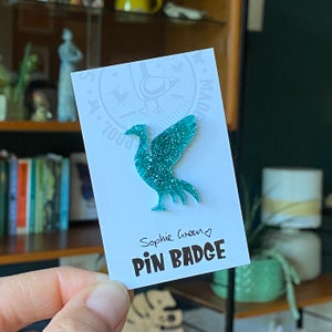 Liverpool Liverbird Glitter Pin Badge Groen