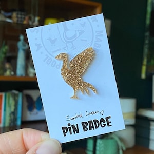 Liverpool Liverbird glitter pin badge goud