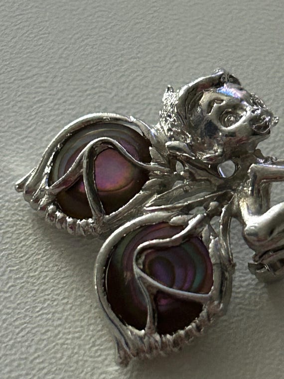 Vintage Cyvra Pixie Pin with Abalone Inlay – Amer… - image 2