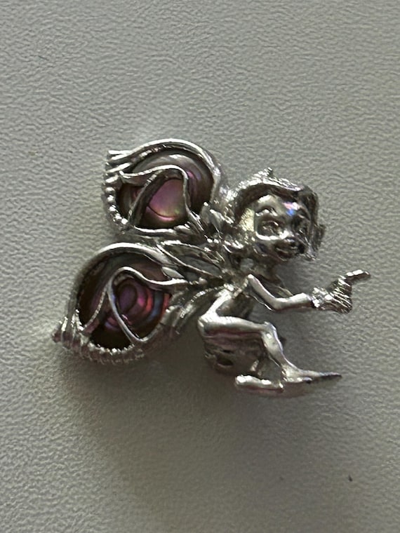 Vintage Cyvra Pixie Pin with Abalone Inlay – Amer… - image 1