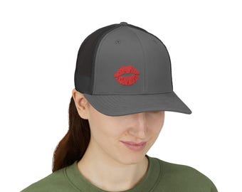 Red Lips Trucker Hat - Etsy