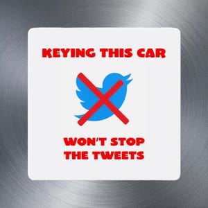 Keying dieses Auto wird nicht aufhören die Tshirts Magnet Social Media Survival Edition Lustige gestanzte Auto-Magnet