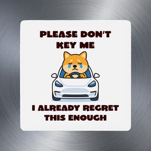 Bitte Nicht Key Me. Ich bereue bereits diese genug Magnet Crying Shiba Edition Lustige gestanzte Auto-Magnet