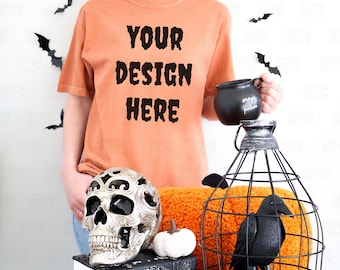 Yam Comfort Colors 1717 Mockup, Fall Tee Mock up, Halloween CC1717 Mockup, Halloween T-shirt Mock-up, Fall Shirt Mockup