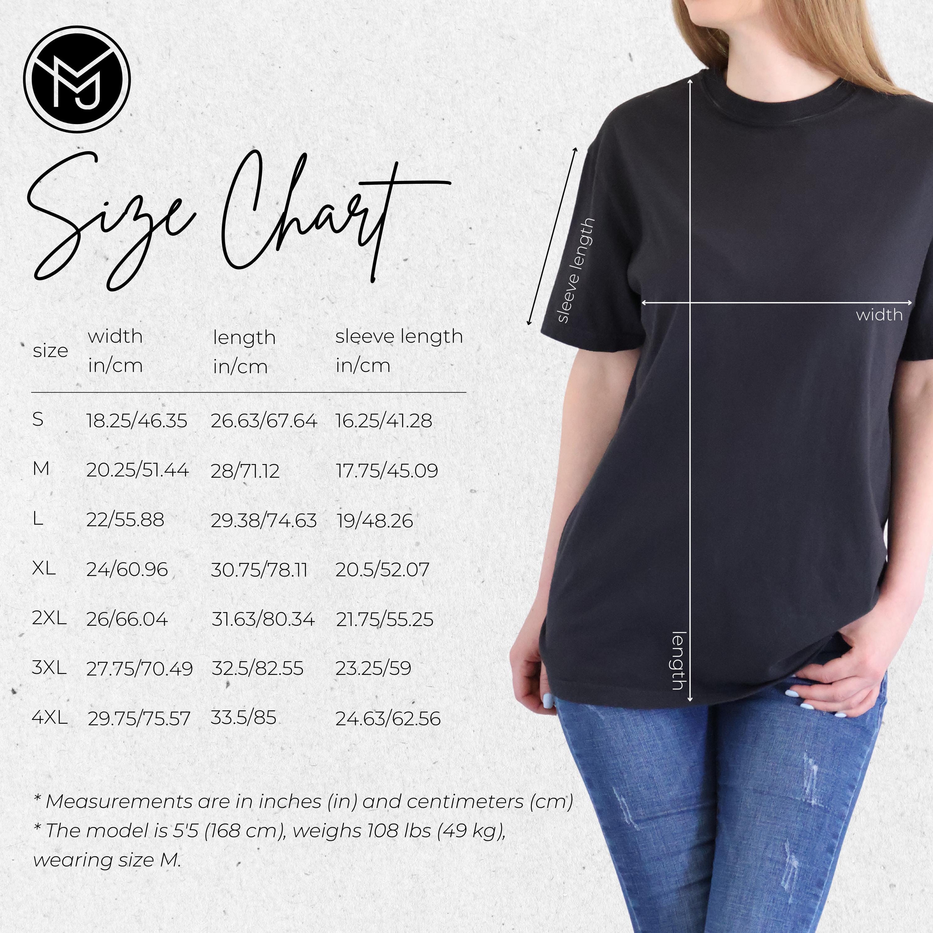Comfort Colors 1717 Unisex T-shirt Size Chart Centimeters and Inches, C1717  Size Guide, Sizing for POD, 4 Editable Pngs, Real Model Mockup - Etsy UK