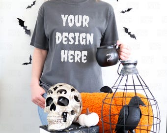 Pepper Comfort Colors 1717 Mockup, Fall Tee Mock up, Halloween CC1717 Mockup, Halloween T-shirt Mock-up, Fall Shirt Mockup