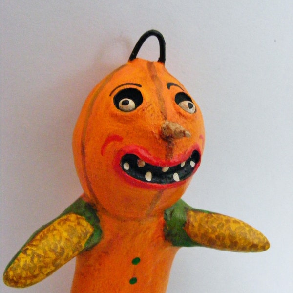 Vintage Style  Pumpkin Head Veggie Man Ornament