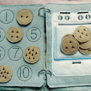 Felt Quiet Book Page: Learn to Count Cookies, Toddler Busy Book