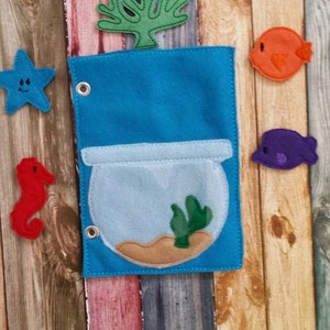 Felt Fish Bowl Quiet Book Page: Toddler Busy Book