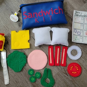 Felt Food Sandwich Set: Pretend Play Restaurant, Build Your Own