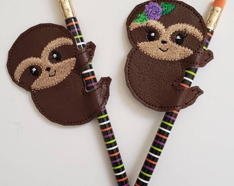 Sloth Pencil Toppers - Birthday party favor - pencil slider - Allergy Classroom - treat bag - Non Food Treat - Goody Bags -  Pencil Included