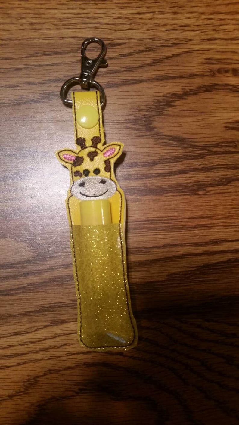 Lip balm animal de zoo girafe porte-clé de Noël cadeau de bas les lèvres gercées confortable de baume pour les lèvres lecteur flash porte image 1
