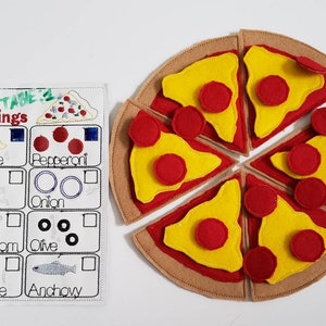 Felt Food Pizza pretend play Pizza Restaurant play set felt food pretend play build your own image 3