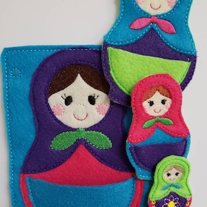 Felt Nesting Doll Quiet Book Page: Toddler Activity