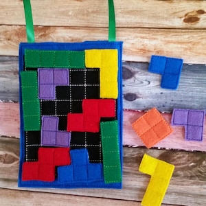 Build Your Own Block Puzzle Board Quiet Activity Bag - Quiet Book Page - Fun Activity Bag - Learning - Educational - busy bag - classroom