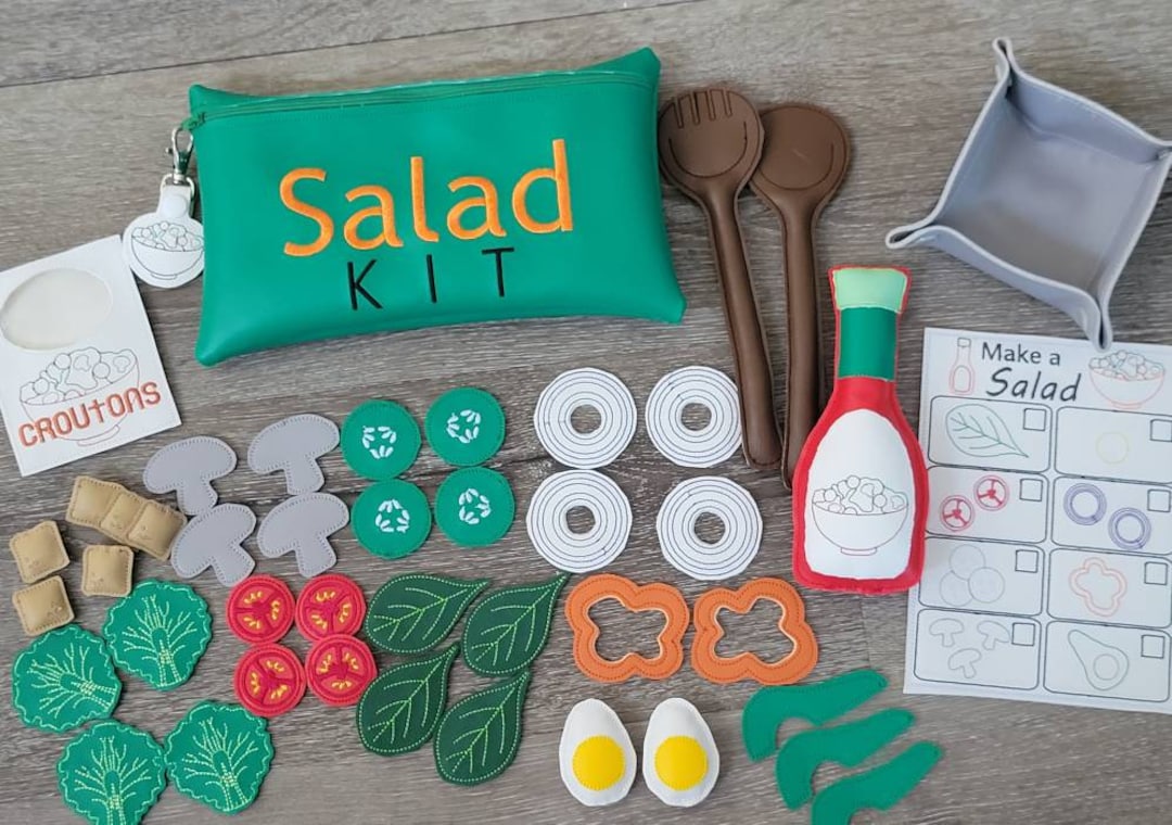 Felt Food Salad Marine Vinyl Play Food Pretend Play Build Your Own