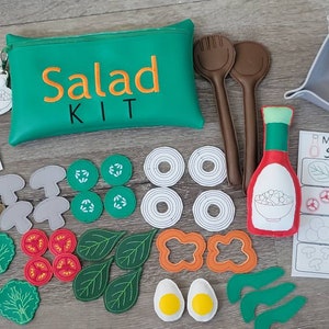 Felt Food Salad Kit: Marine Vinyl Pretend Play Set