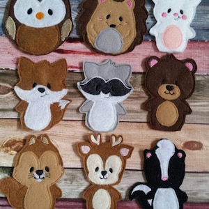 Amimal Finger Puppets for Kids, Felt Finger Puppets Woodland Baby Shower Gift, Kids Puppet Show Accessories, Cute Felt Finger Puppet Animal