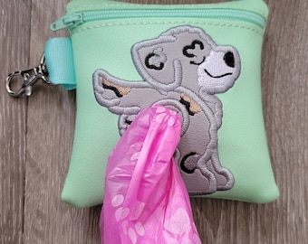 Aussie Doodle Poop Bag Pouch - gift for dog lover - Zippered poop bag holder-  Gift for Dog Walker - veterinarian - dog groomer