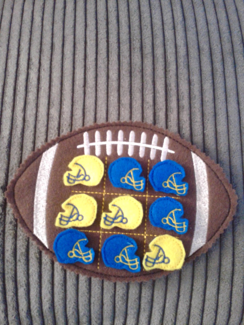 Football tic tac toe pick your team colors strategy etsy