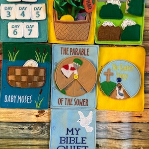 Felt My Bible Quiet Book - Gift for Godchild - Baptism Gift - Easter Present - Church Activity Book - Biblical Stories - Busy Book