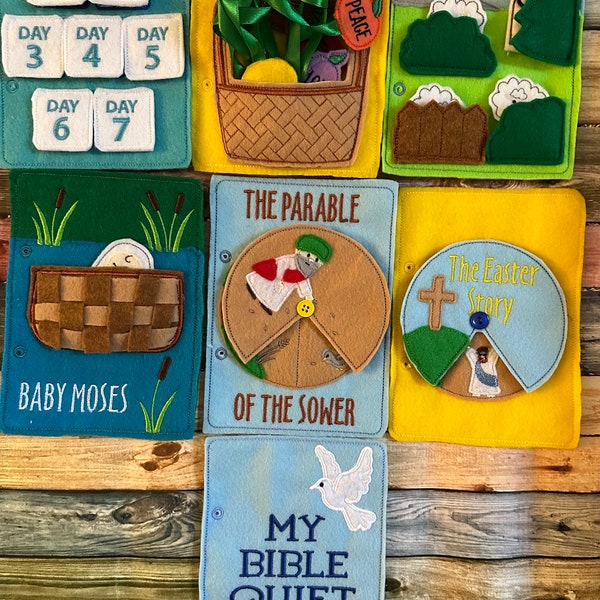 Felt Bible Quiet Book : livre d'activités interactif sur les histoires bibliques