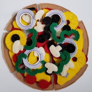 Felt Food Pizza pretend play Pizza Restaurant play set felt food pretend play build your own image 1