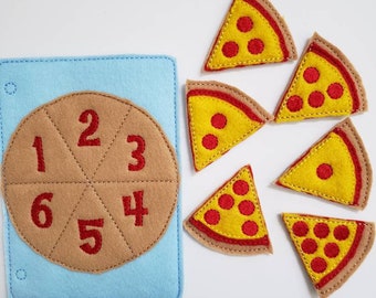 Felt Pizza Counting Quiet Book Page: Number Match Activity