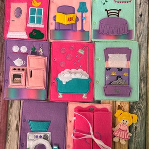 Felt Dollhouse Quiet Book: Toddler Activity Toy, Educational Gift