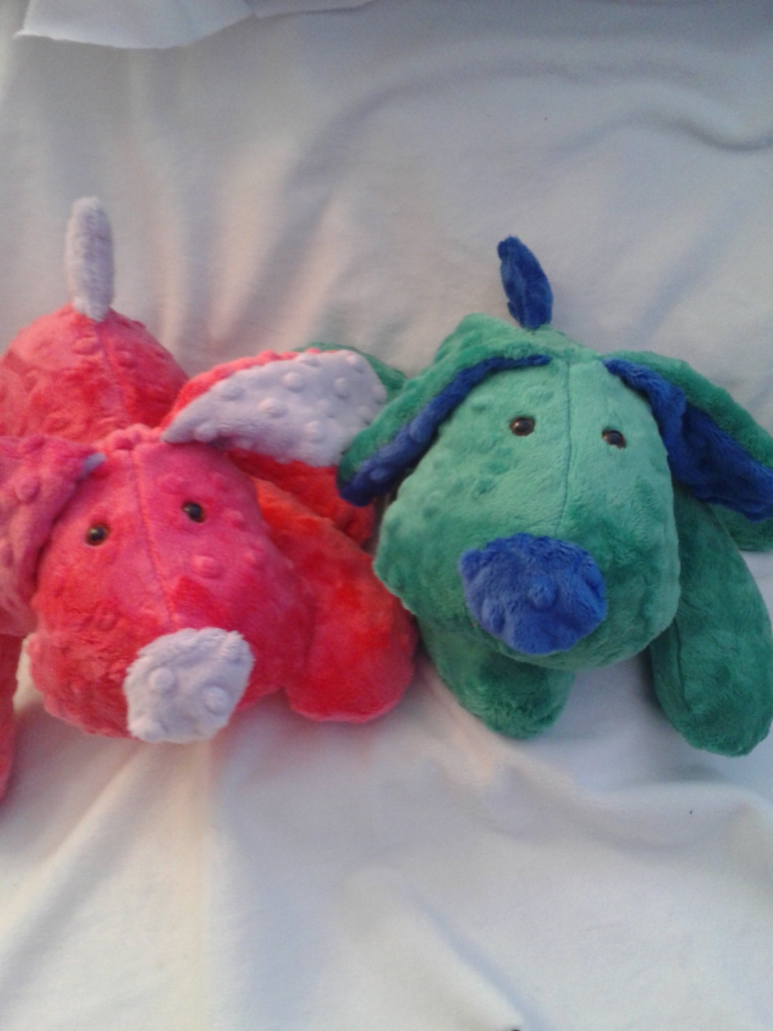 Stuffed Puppy Dog Soft Toy Purple and Lilac Minky Dot Fabric Etsy