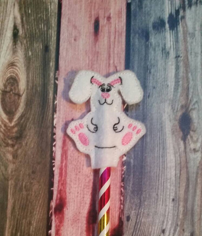 Easter Bunny Pencil Topper rabbit kids Easter Basket Party Favor Non Food Treat Pencil Included classroom treat Easter image 2