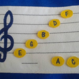 Learn How To Read Music Quiet game board music teacher tool Felt Music Game Movable Music Notes treble clef Music Scale image 1