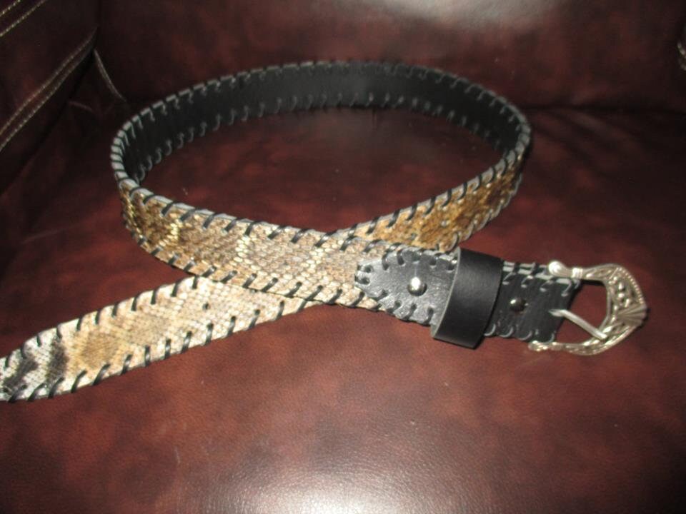 Rattlesnake Skin Belt Etsy