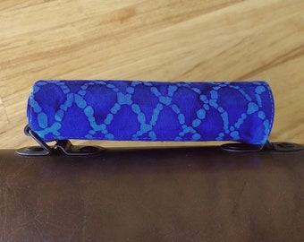 Blue Batik Luggage Handle Cover ,Baggage handle wrap,  Tie Dye Tag, Womens or Mens Cotton Fabric Travel Identifier Tag, Ladies Graduate Gift