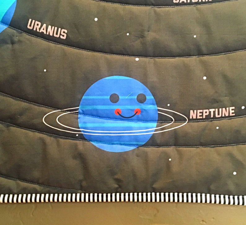 Solar System Baby Quilt Outer Space Activity Play Mat Tummy Etsy