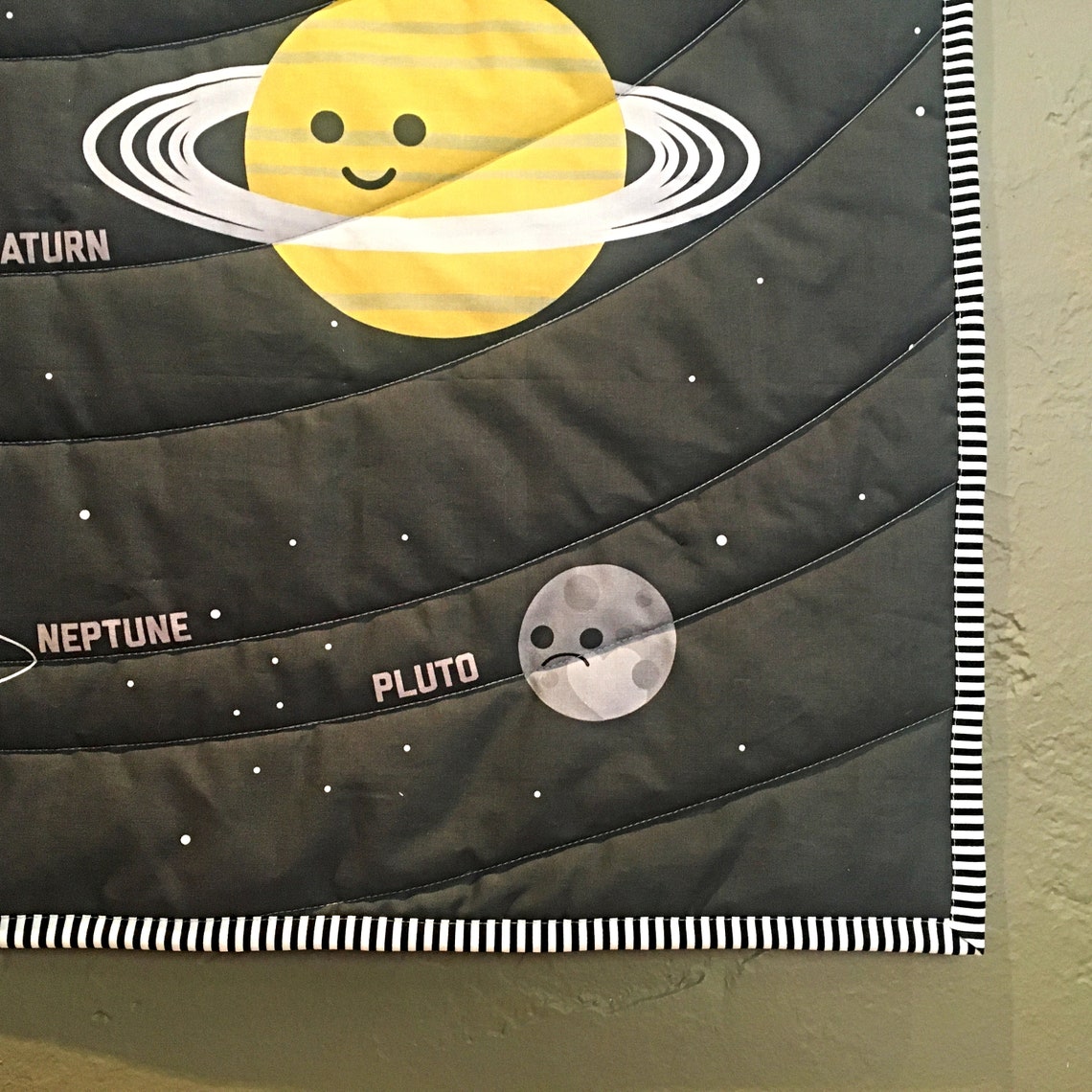 Solar System Baby Quilt Outer Space Activity Play Mat Tummy Etsy