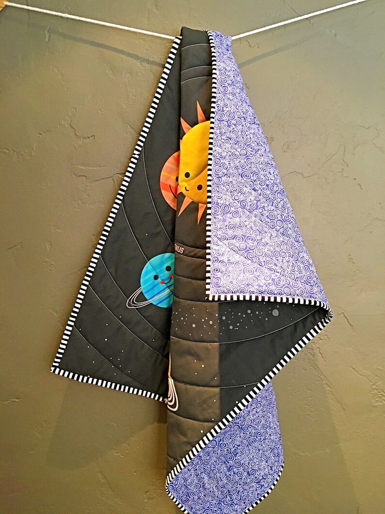 Solar System Baby Quilt Outer Space Activity Play Mat Tummy Etsy