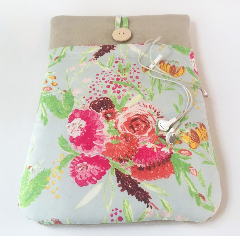 Floral Laptop Sleeve 10 11 12 13 14 15 16 inch Linen Flower Etsy