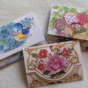 Papelería vintage con gatitos, pájaros azules y rosas (PDF imprimible)