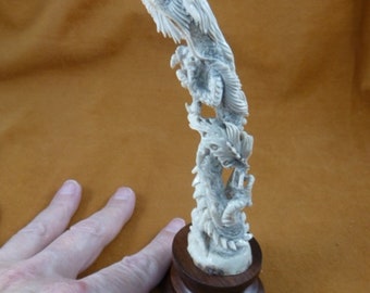 Whale pod of 8 Humpback Whales of shed ANTLER figurine Bali detailed carving of shed Moose antler Whale-25