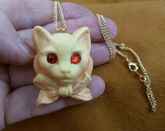ブラックまたはクリーム色を選択 - 猫 - 2 in 1 - 子猫カメオ