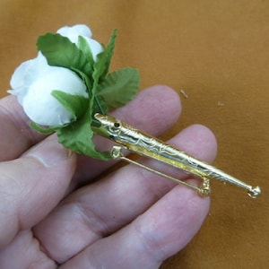 Tussy mussy vase gold rhodium plate brooch pin wedding jewelry craft supplies flowers boutonniere BB-243