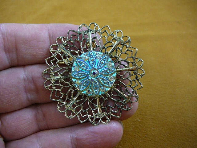 Lemon Yellow Flower Austrian Crystal Design Czech 1940's